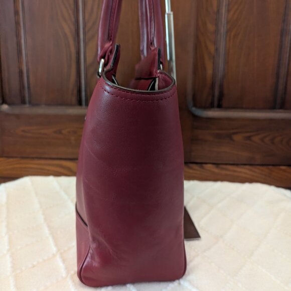 COACH 19890 Dark Red Leather Legacy Medium Candace Carryall Tote Shoulder Bag - Picture 6 of 16